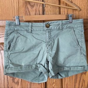 green midi shorts